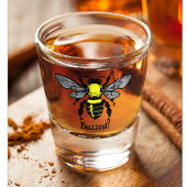 Grappig Schattige Bijen Insect Buzzed Quote Pun Shot Glas