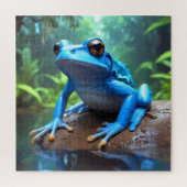 Grappig Schattige Blauw Dart Frog Jigsaw Puzzel (Verticaal)