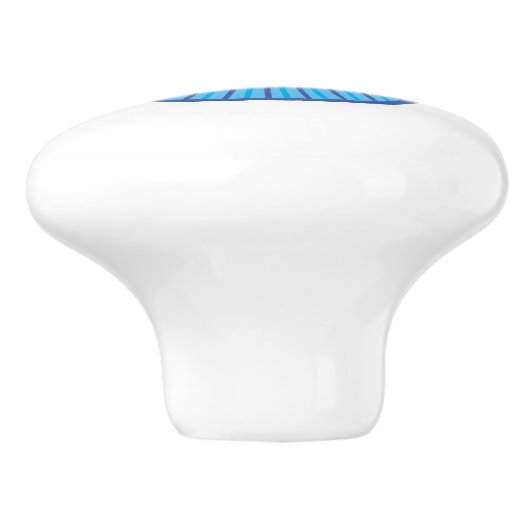 Grappig Schattige Blauw Oogbal Keramische Knop (Zijkant)