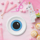 Grappig Schattige Blauw Oogbal Papieren Bordje (Feest)