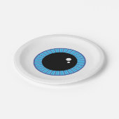 Grappig Schattige Blauw Oogbal Papieren Bordje (Gekanteld)