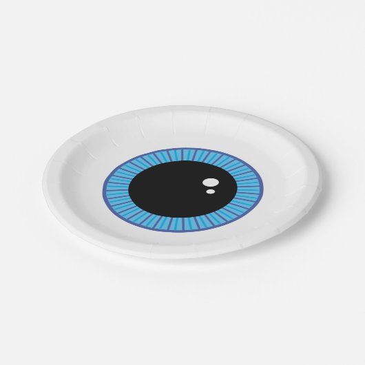 Grappig Schattige Blauw Oogbal Papieren Bordje (Gekanteld)