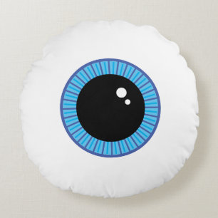 Grappig Schattige Blauw Oogbal Rond Kussen