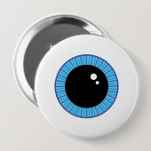 Grappig Schattige Blauw Oogbal Ronde Button 4,0 Cm (Voorkant /achterkant)