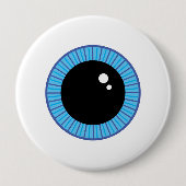 Grappig Schattige Blauw Oogbal Ronde Button 4,0 Cm (Voorkant)