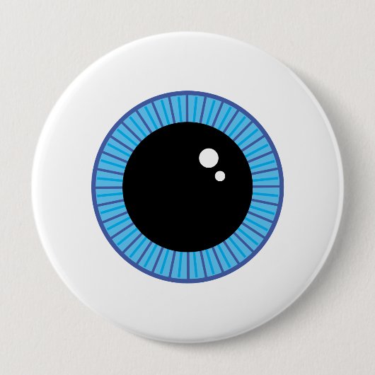 Grappig Schattige Blauw Oogbal Ronde Button 4,0 Cm (Voorkant)