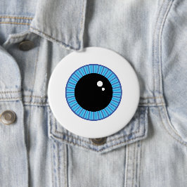 Grappig Schattige Blauw Oogbal Ronde Button 4,0 Cm