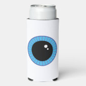 Grappig Schattige Blauw Oogbal Seltzer Blikjeskoeler (Seltzer Achterkant)