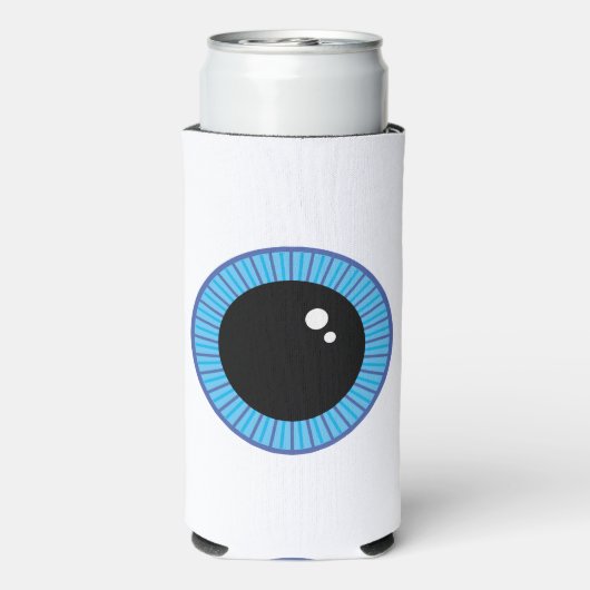 Grappig Schattige Blauw Oogbal Seltzer Blikjeskoeler (Seltzer Achterkant)
