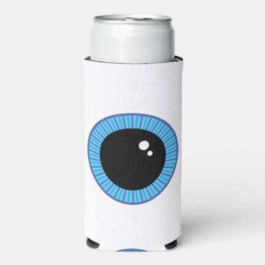 Grappig Schattige Blauw Oogbal Seltzer Blikjeskoeler (Seltzer Voorkant)