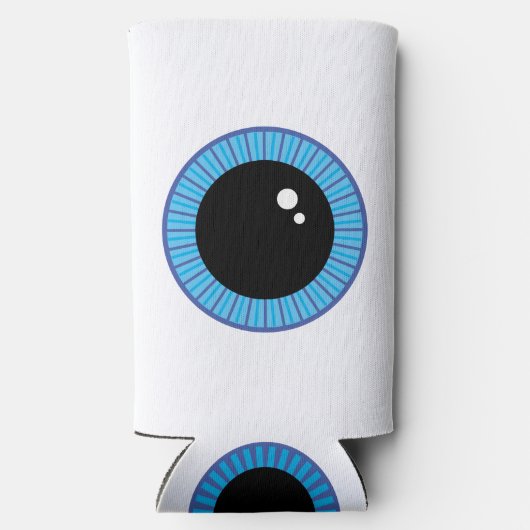 Grappig Schattige Blauw Oogbal Seltzer Blikjeskoeler (Achterkant)