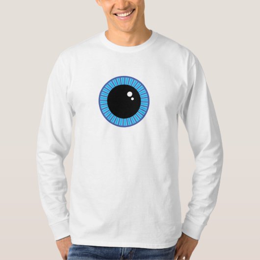 Grappig Schattige Blauw Oogbal T-shirt (Voorkant)