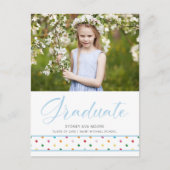 Grappig Schattige Blauw Polka Dots Afstudeerder Fo Briefkaart (Voorkant)