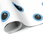 Grappig Schattige Blue Eyes Cadeaupapier (Rol Hoek)