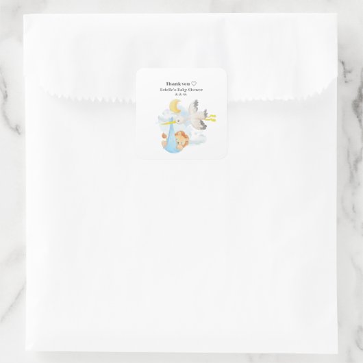 Grappig Schattige Bos Dieren Baby shower Vierkante Sticker (Tas)