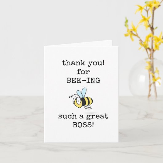 Grappig, Schattige, Boss Appreciation Day Kaart (Gele Bloem)