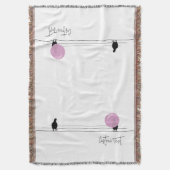 Grappig Schattige Bubblegum Vogels op een Draadwit Deken (Voorkant Verticaal)