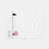 Grappig Schattige Bubblegum Vogels op een Draadwit Fleece Deken (Voorkant (Horizontaal))