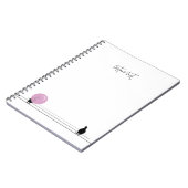 Grappig Schattige Bubblegum Vogels op een Draadwit Notitieboek (Linkerzijde)