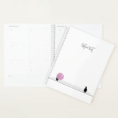 Grappig Schattige Bubblegum Vogels op een Draadwit Planner (Display)