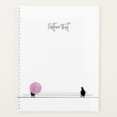 Grappig Schattige Bubblegum Vogels op een Draadwit Planner (Voorkant)