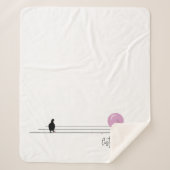 Grappig Schattige Bubblegum Vogels op een Draadwit Sherpa Deken (Voorkant)