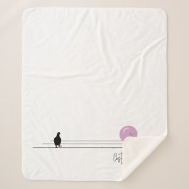 Grappig Schattige Bubblegum Vogels op een Draadwit Sherpa Deken