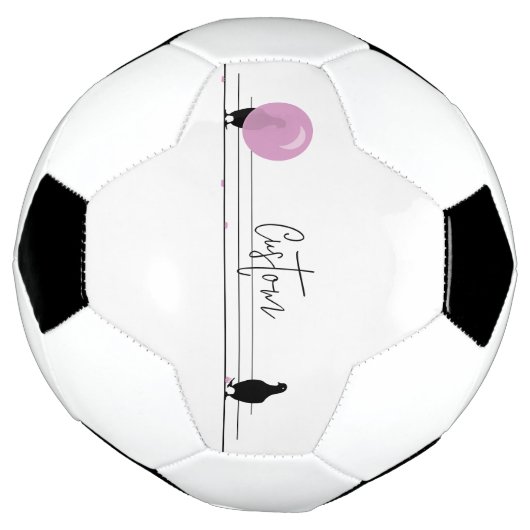 Grappig Schattige Bubblegum Vogels op een Draadwit Voetbal (Gedraaid)