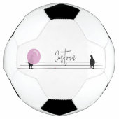 Grappig Schattige Bubblegum Vogels op een Draadwit Voetbal (Voorkant)