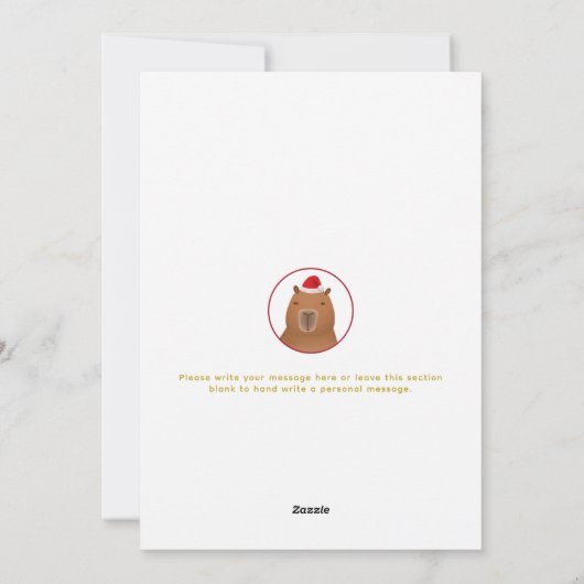 Grappig Schattige Capybara Santa Pun Christmas Feestdagenkaart (Achterkant)