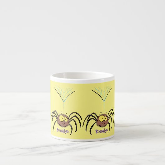 Grappig schattige cartoon van de fluffiasappel espresso kop (Voorkant)