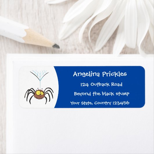 Grappig schattige cartoon van de fluffiasappel etiket (Insitu)