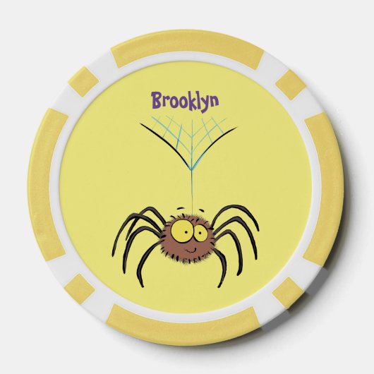 Grappig schattige cartoon van de fluffiasappel poker chips (Achterkant)