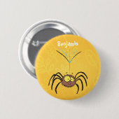 Grappig schattige cartoon van de fluffiasappel ronde button 5,7 cm (Voorkant /achterkant)