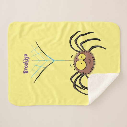 Grappig schattige cartoon van de fluffiasappel sherpa deken (Voorkant (horizontaal))