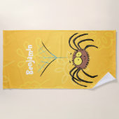 Grappig schattige cartoon van de fluffiasappel strandlaken (Voorkant)