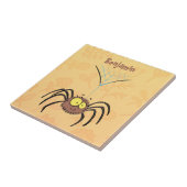 Grappig schattige cartoon van de fluffiasappel tegeltje (Zijkant)