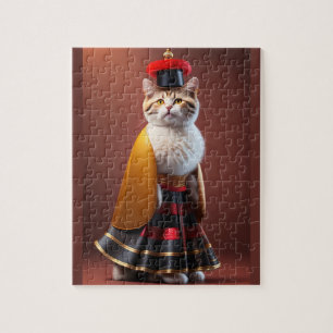Grappig Schattige Cat Digitaal Schilderen 3D Stijl Legpuzzel