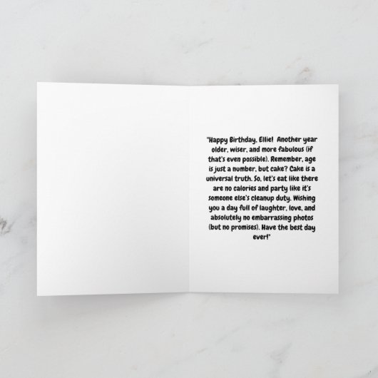 Grappig Schattige Cat Modern Verjaardag Wenskaart Kaart (Binnen)