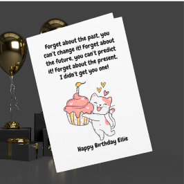 Grappig Schattige Cat Modern Verjaardag Wenskaart Kaart