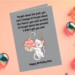 Grappig Schattige Cat Modern Verjaardag Wenskaart Kaart