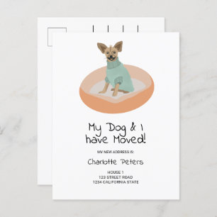 Grappig schattige chihuaha hondenafbeelding die be aankondigingskaart