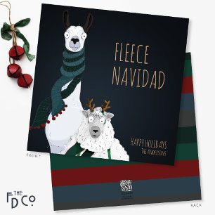 Grappig Schattige chique eigenzinnige "fleece navi Feestdagenkaart