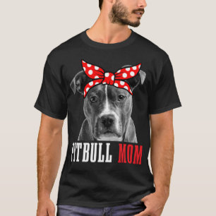 Grappig Schattige Classic Pitbull Dog Mom T-shirt