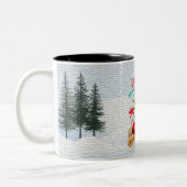 Grappig, Schattige Cockapoo Dog Yapy Christmas Tweekleurige Koffiemok (Links)