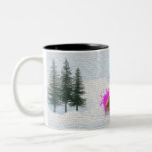 Grappig, Schattige Dalmatische Hond Gelukkig Kerst Tweekleurige Koffiemok (Links)