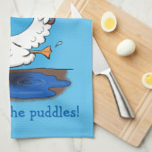 Grappig schattige dansende cartoon keukenhanddoek (Quarter Fold)