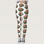 Grappig Schattige Dromen Santa Kat Klaws Leggings (Voorkant)