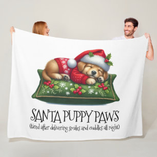 Grappig Schattige Dromen Santa Puppy Paws Fleece Deken