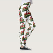 Grappig Schattige Dromen Santa Puppy Paws Leggings (Rechts)